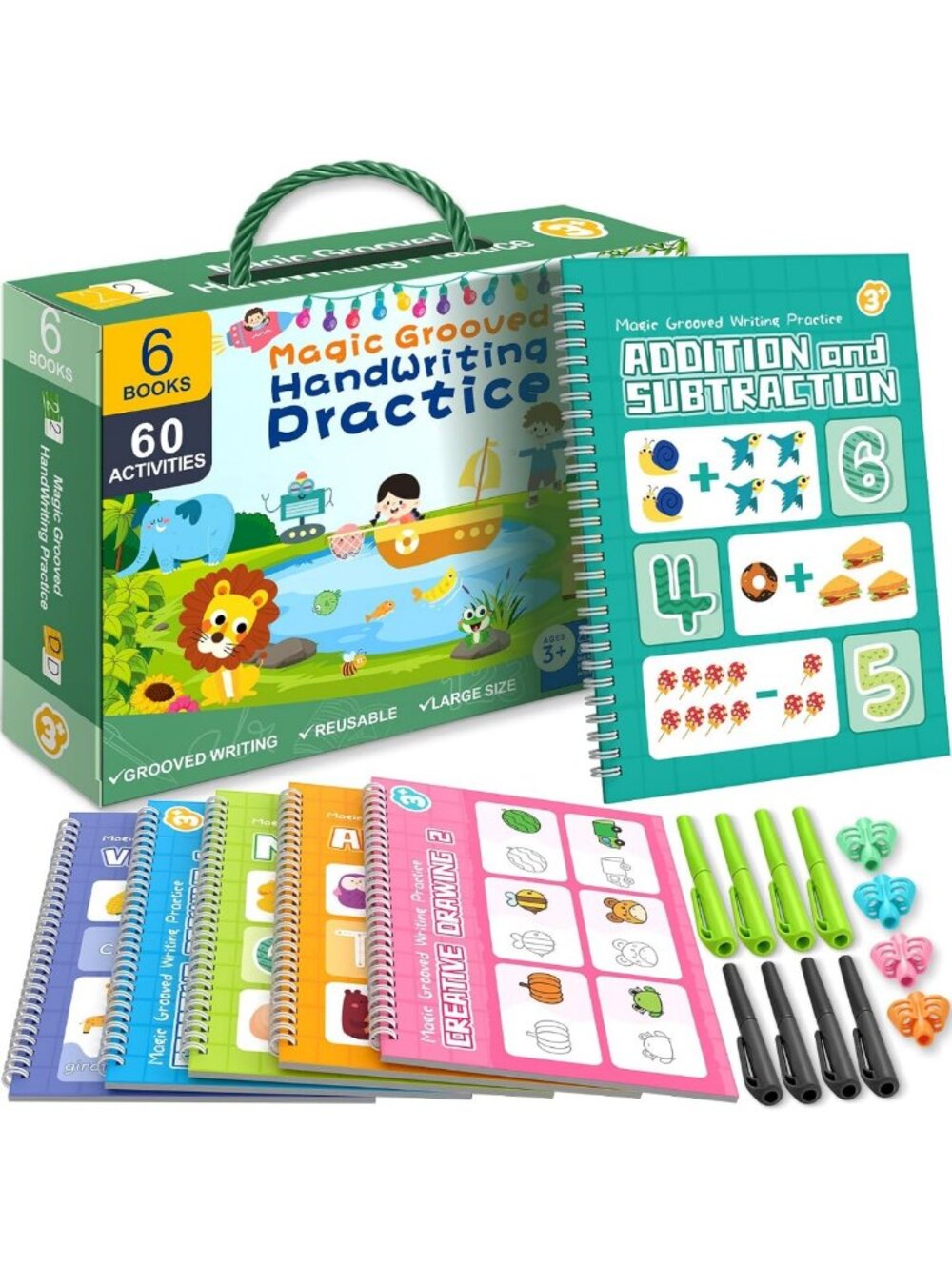 Magic Grooved Writing Practice Book for Kids 3-8 | Fun Preschool Workbook